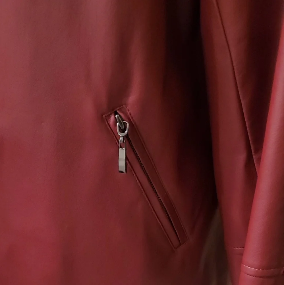 Faux Leather Red Chicos Jacket - Picture 3 of 9